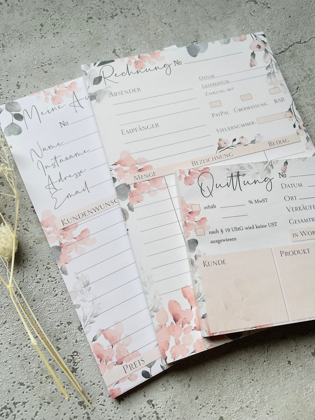 Grosses Business SET Rechnungsblock•Quittungsblock•Auftragsblock