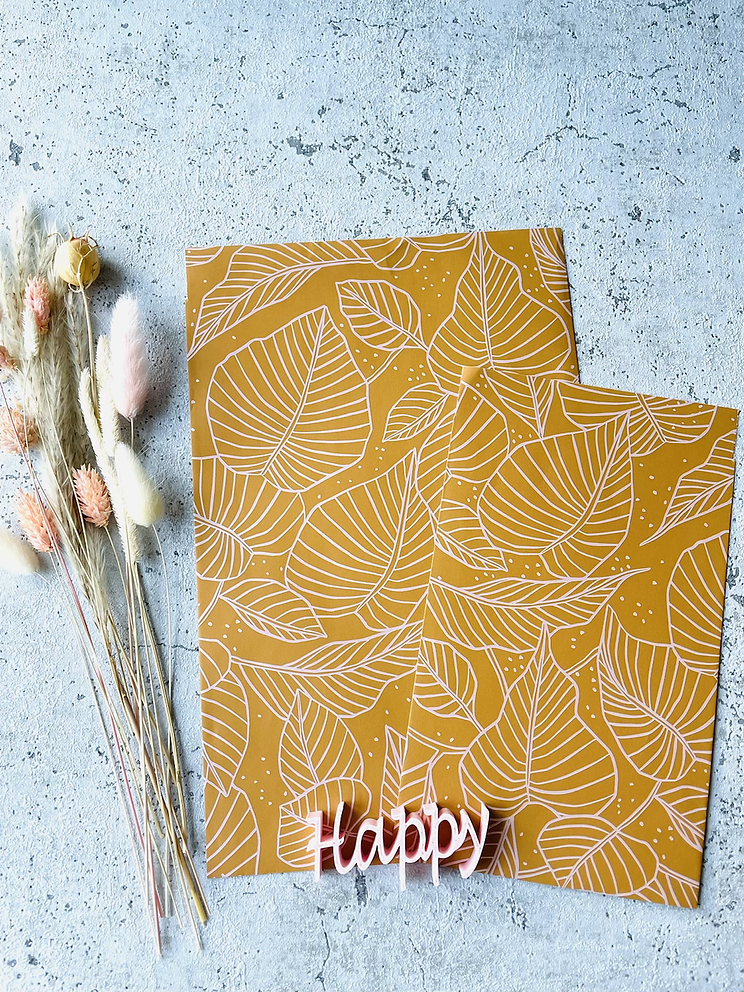 Papier Taschen Senfgelb Blätter 10 Stk