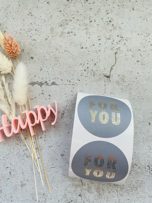Sticker •for you•  blau/grau 10 Stk.