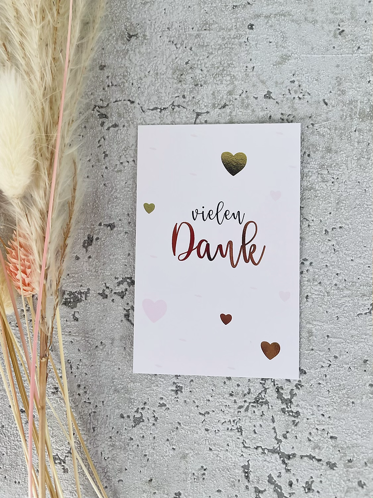 Mini Kärtchen •vielen Dank • mit Goldeffekt