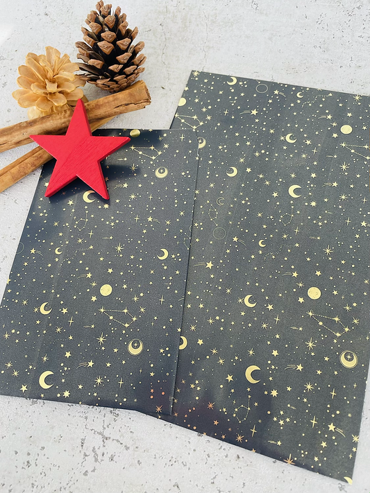 Papier Taschen  •Moon and Stars gold• 10 Stk