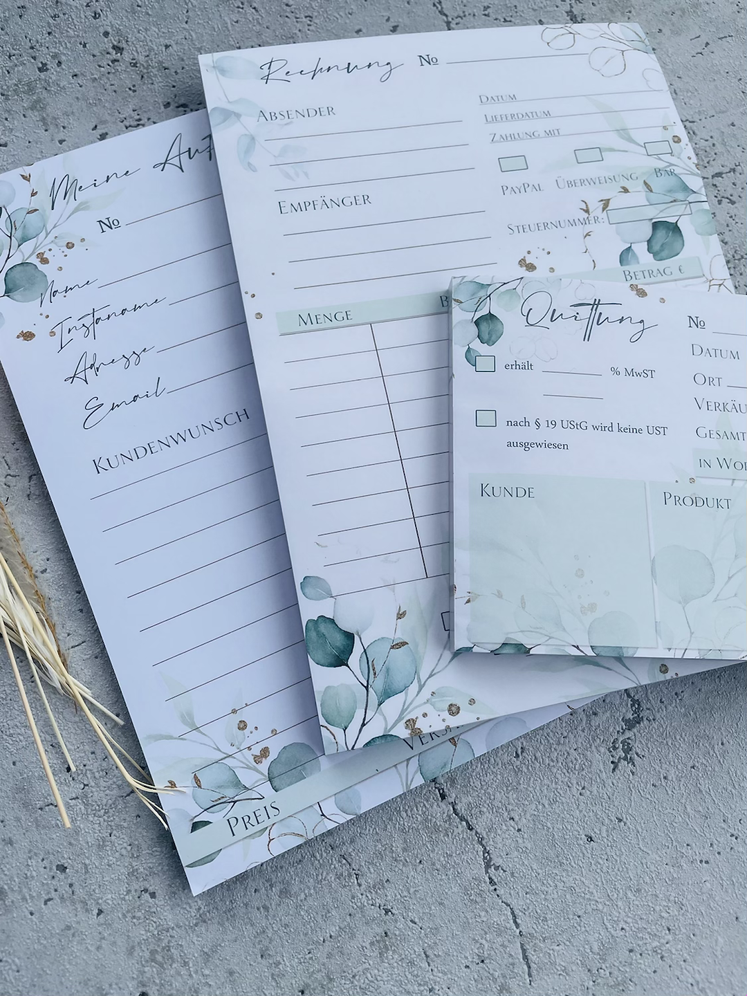 Grosses Business SET Rechnungsblock•Quittungsblock•Auftragsblock