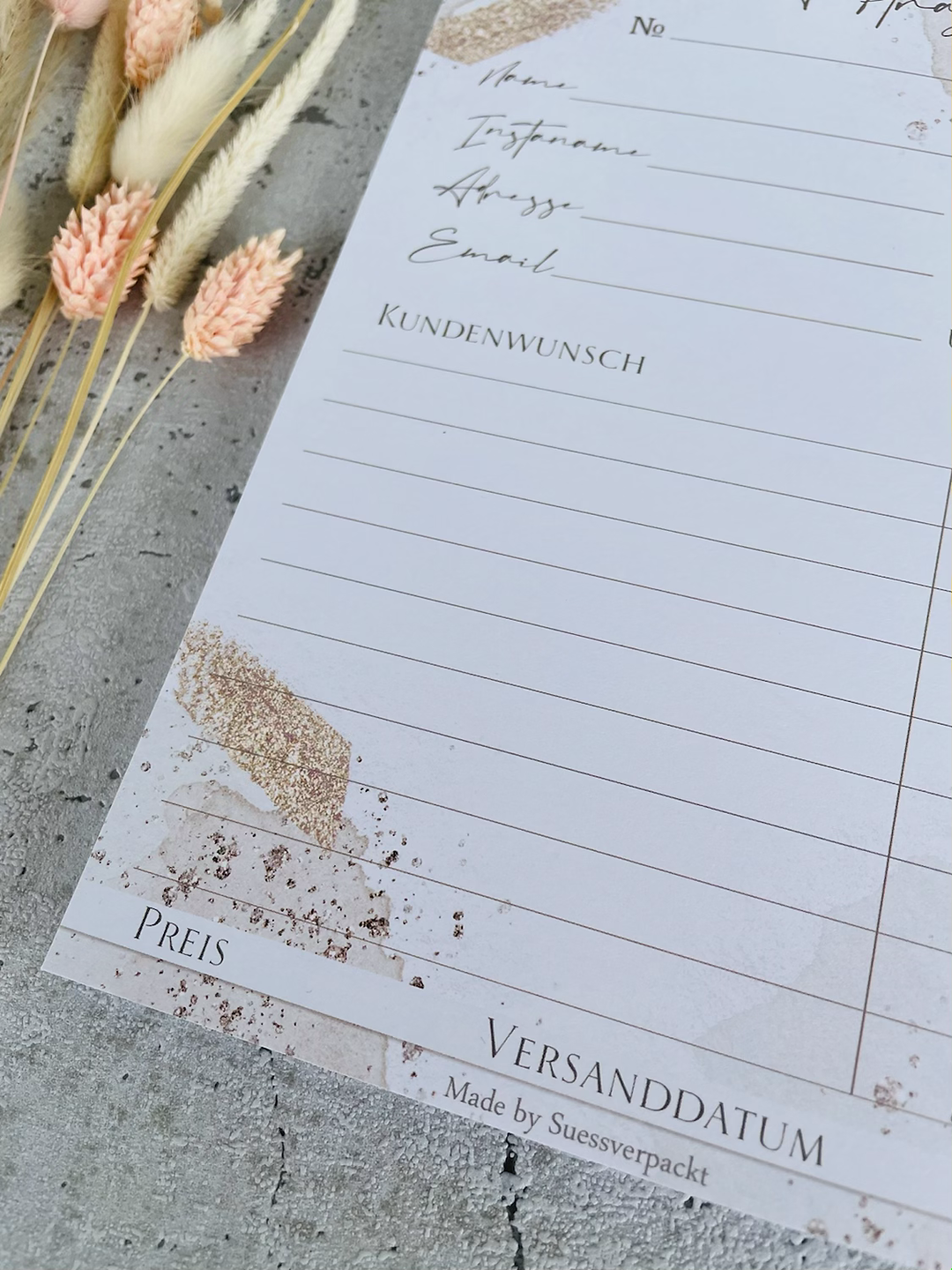 Auftragsblock •goldenes Design• 2021