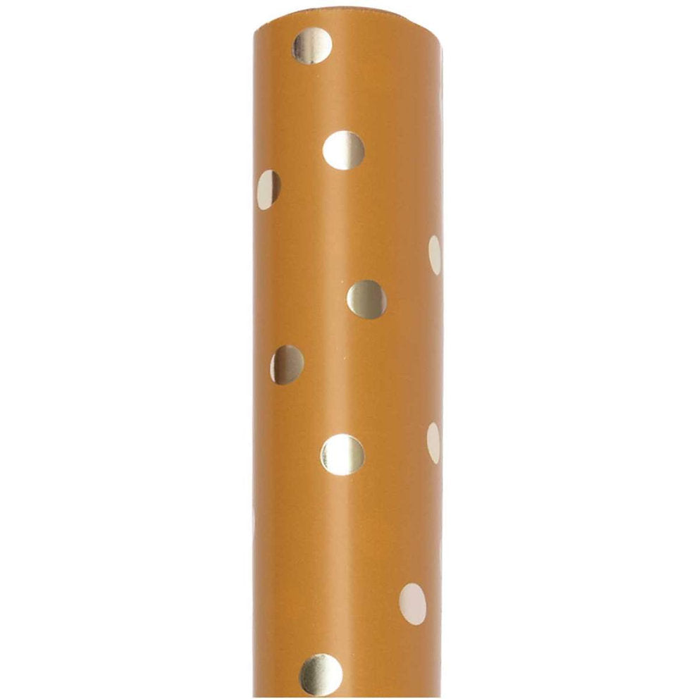 Geschenkpapier Punkte Senfgelb Gold