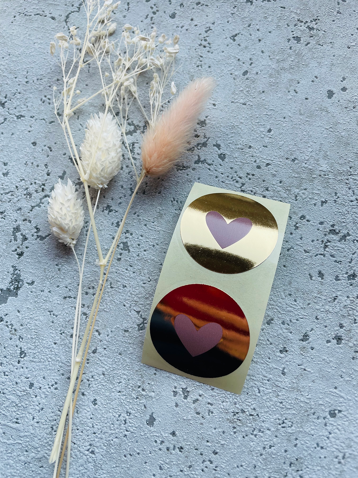 Sticker •Herz Gold/altrosa •  10 Stk.