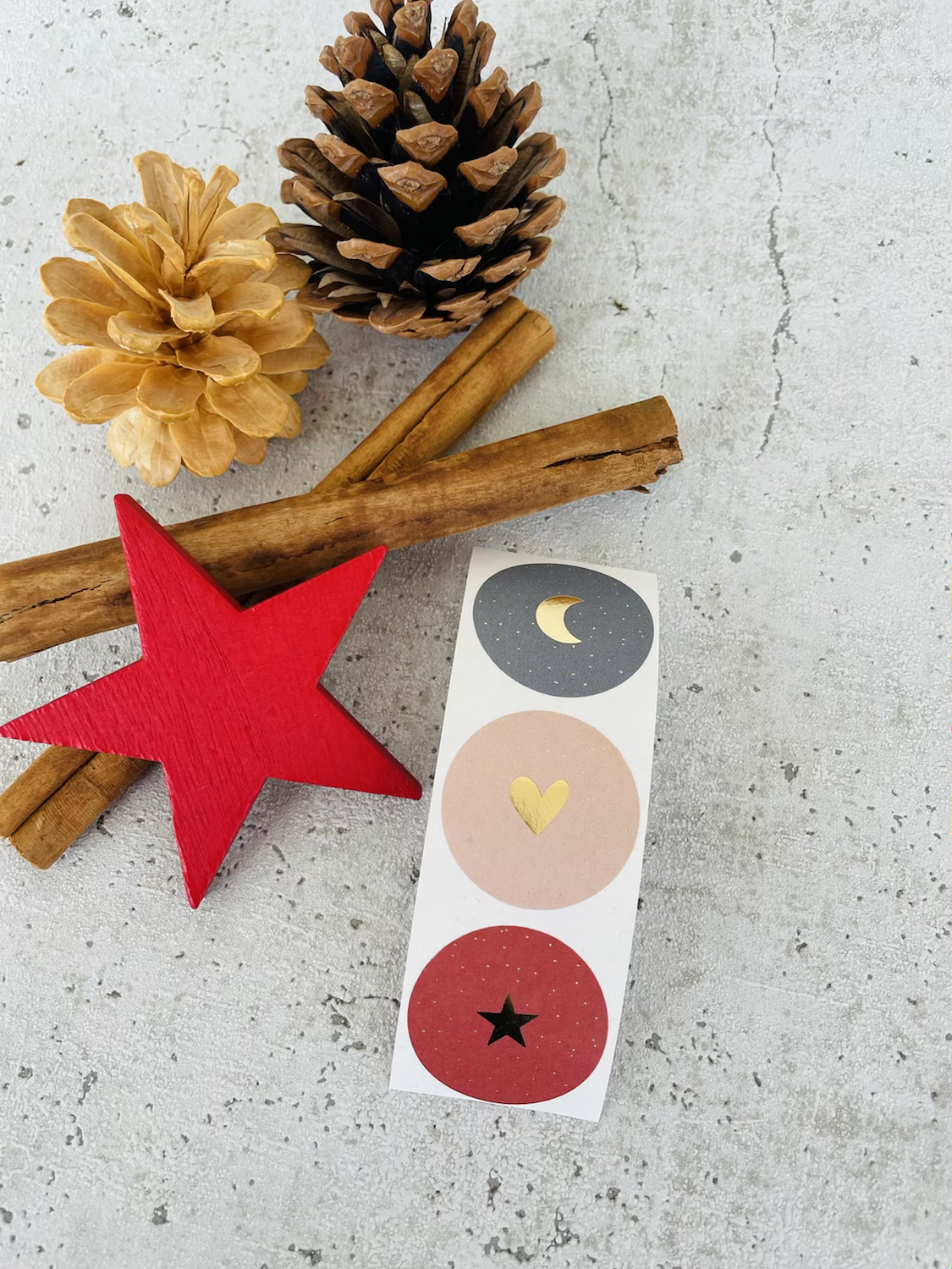 Sticker •Stern Herz Mond gold• 10 Stk.