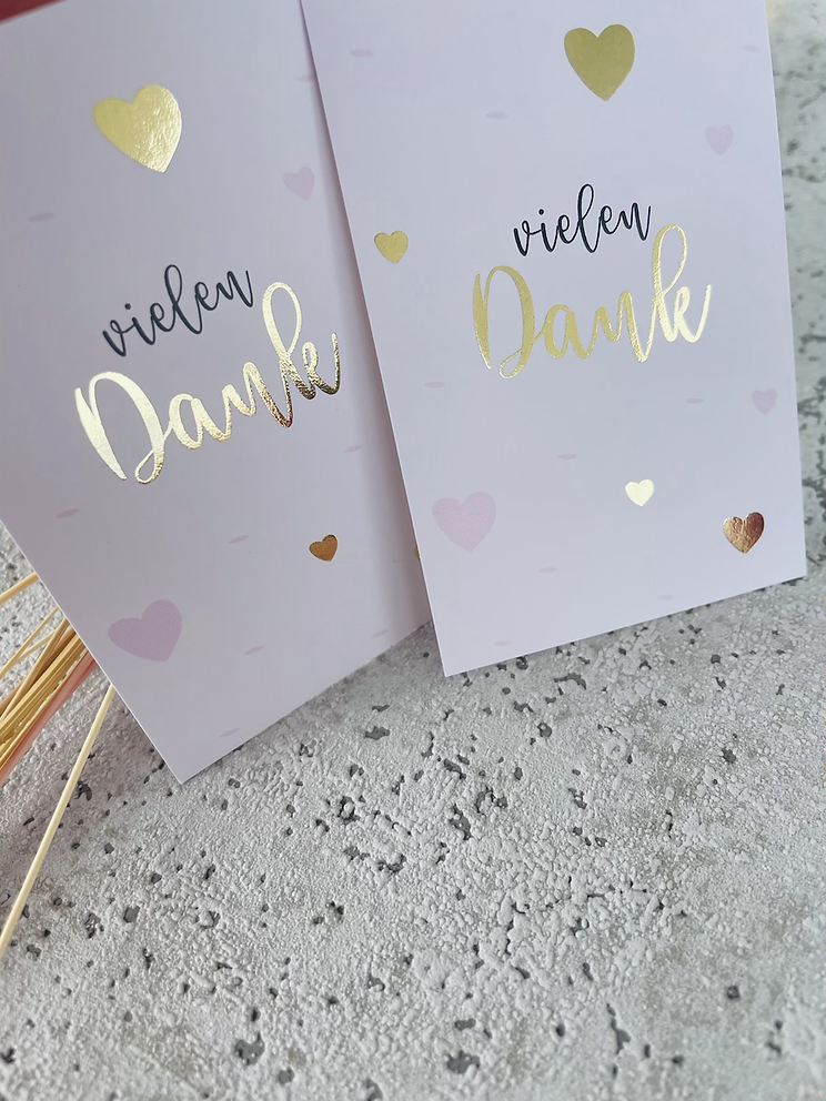 Mini Kärtchen •vielen Dank • mit Goldeffekt