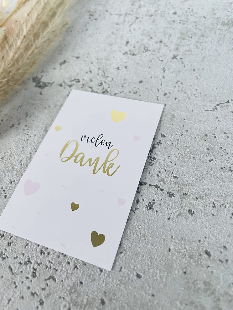 Mini Kärtchen •vielen Dank • mit Goldeffekt