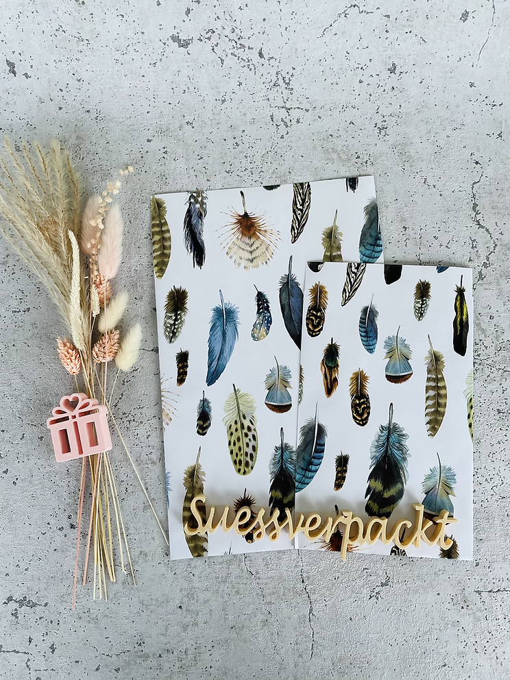 Papier Taschen •Feder• 10 Stk