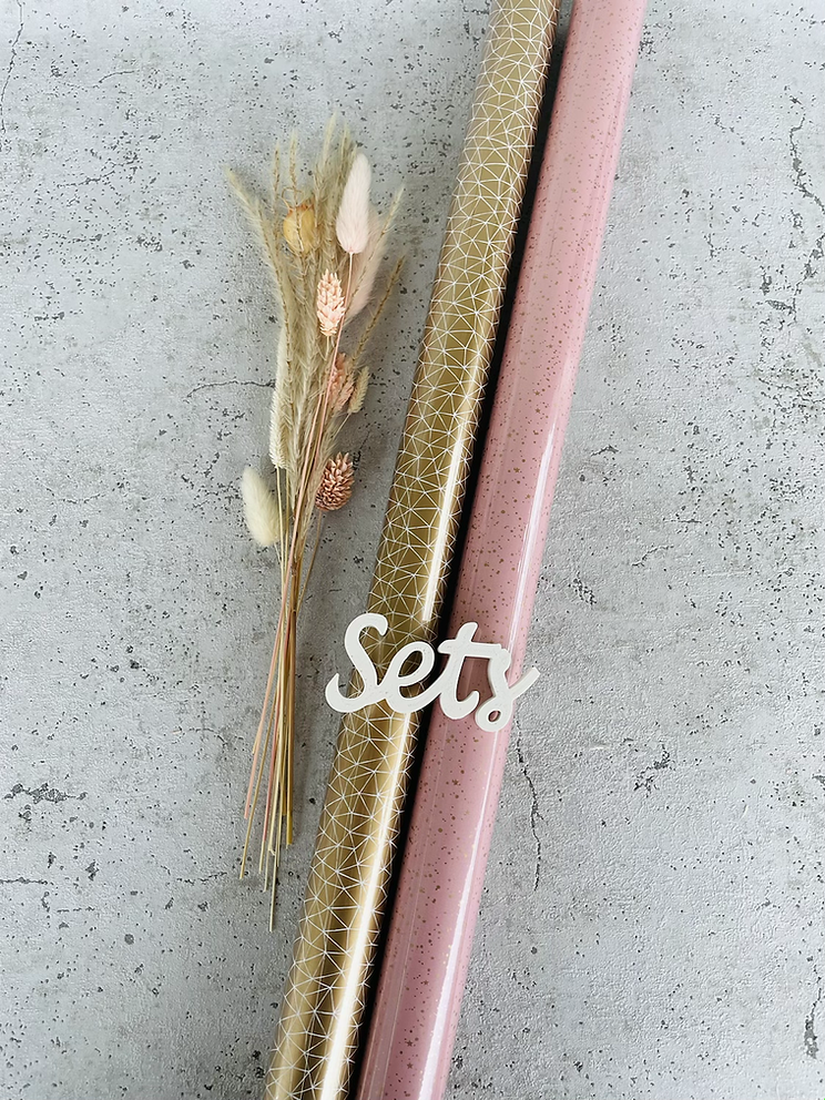 SET 2 x Geschenkpapier  50x300cm Kraftpapier