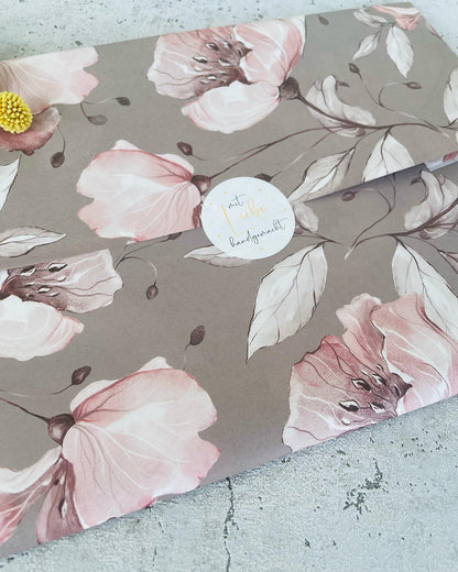 Seidenpapier •Grey Flowers• Eigenproduktion 10 Blatt