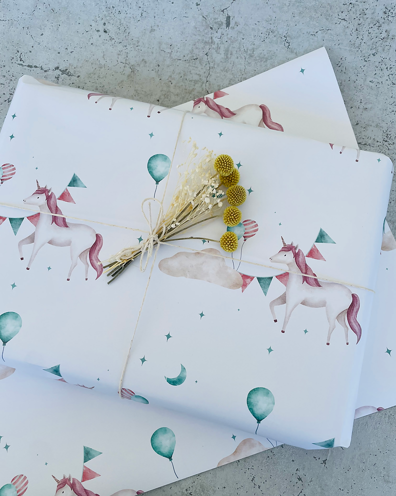 Geschenkpapier  Kinder Einhorn 50x70cm