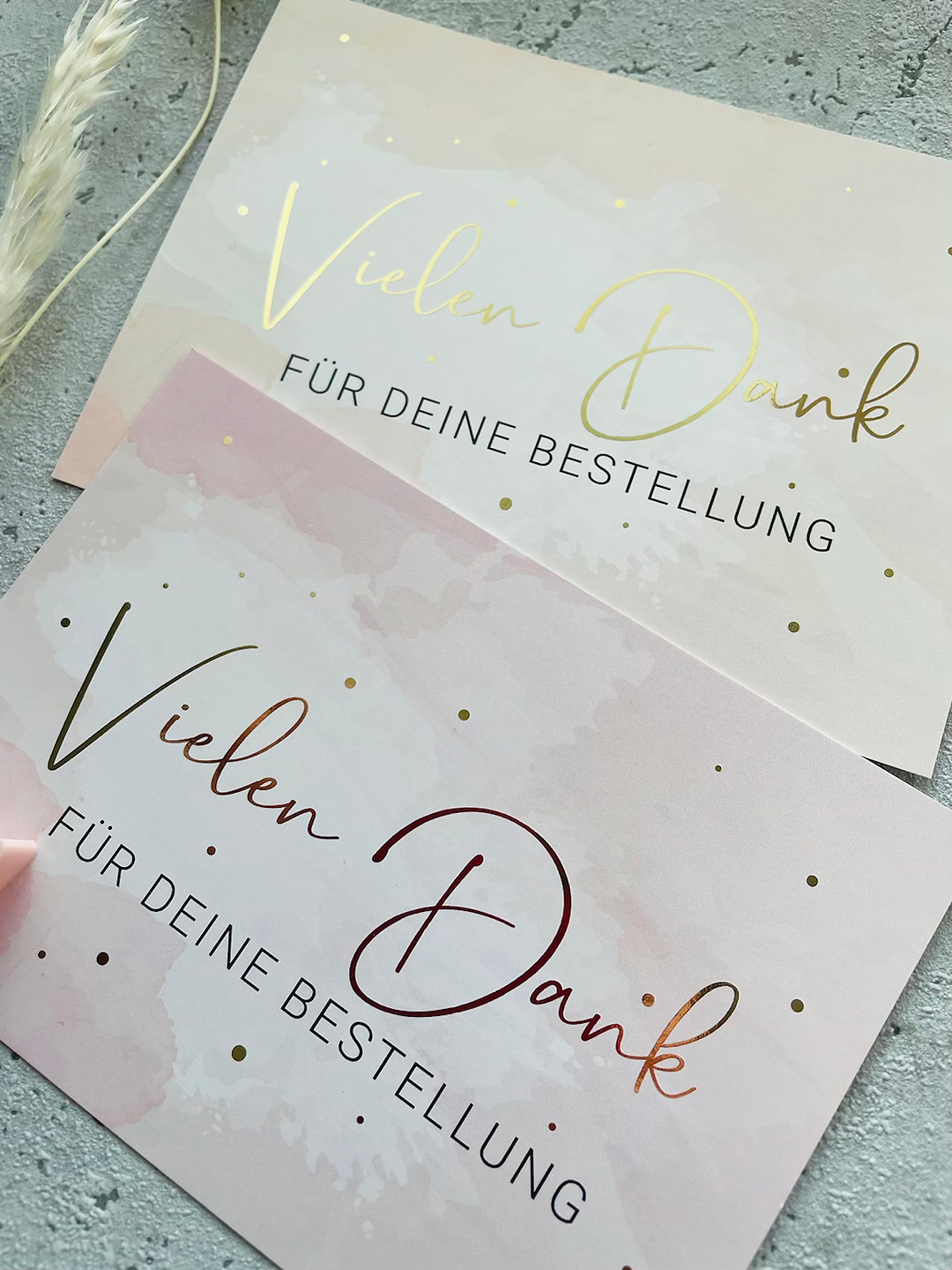 Karten  •VielenDank• beige oder rosa