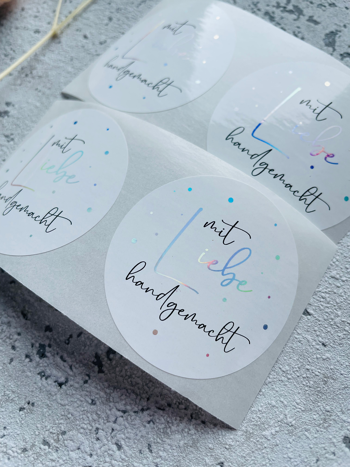 Sticker • mit Liebe handgemacht • HOLO• 10 Stk.