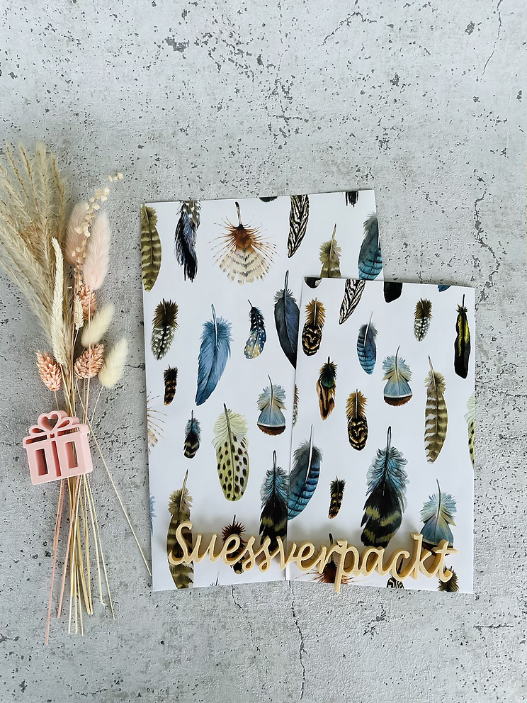 Papier Taschen •Feder• 10 Stk