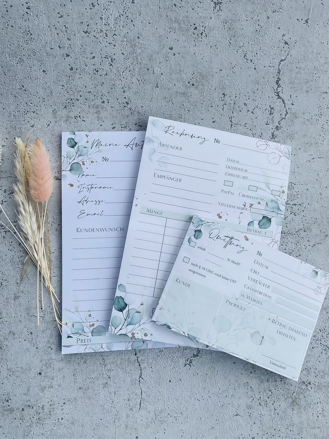 Grosses Business SET Rechnungsblock•Quittungsblock•Auftragsblock