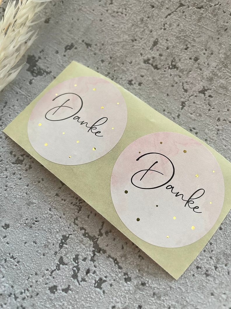 Sticker • danke • rosa /gold• 10 Stk.