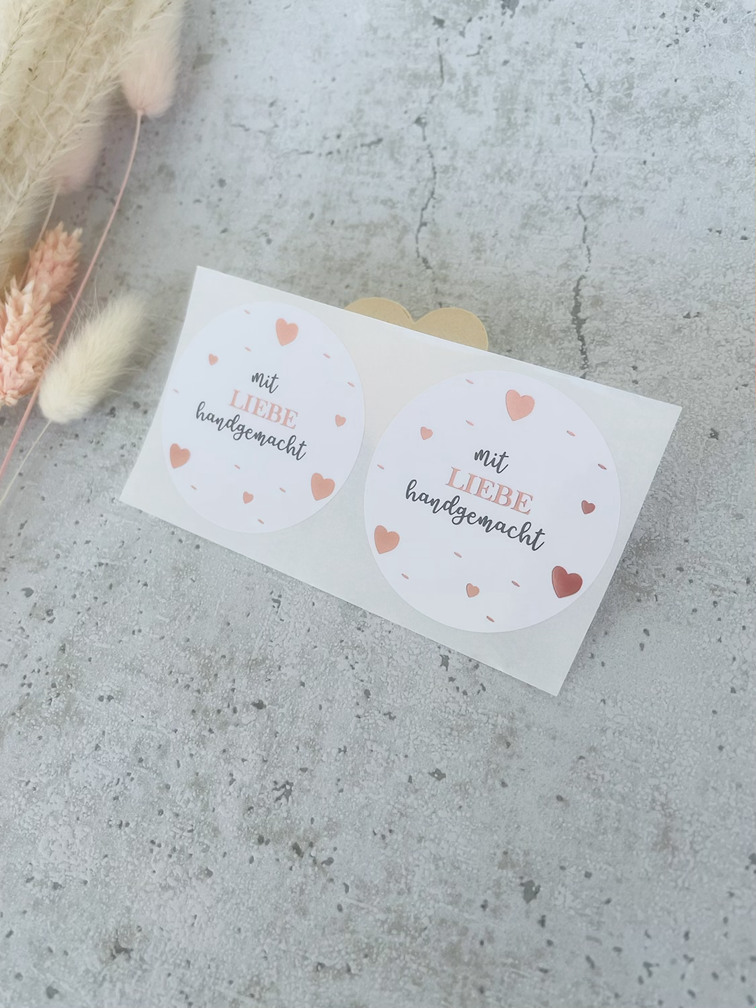 Sticker •mit Liebe handgemacht • Roségold  EIGENPRODUKTION  10 Stk.