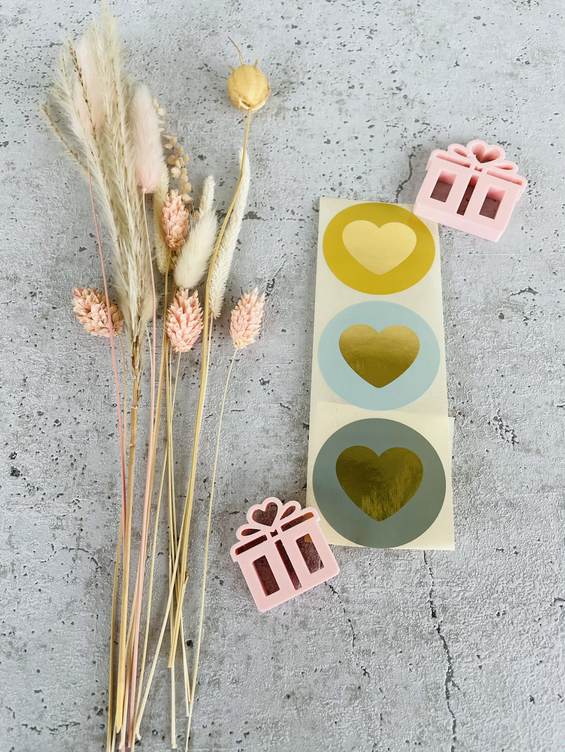 Sticker Herz Senfgelb /Blau