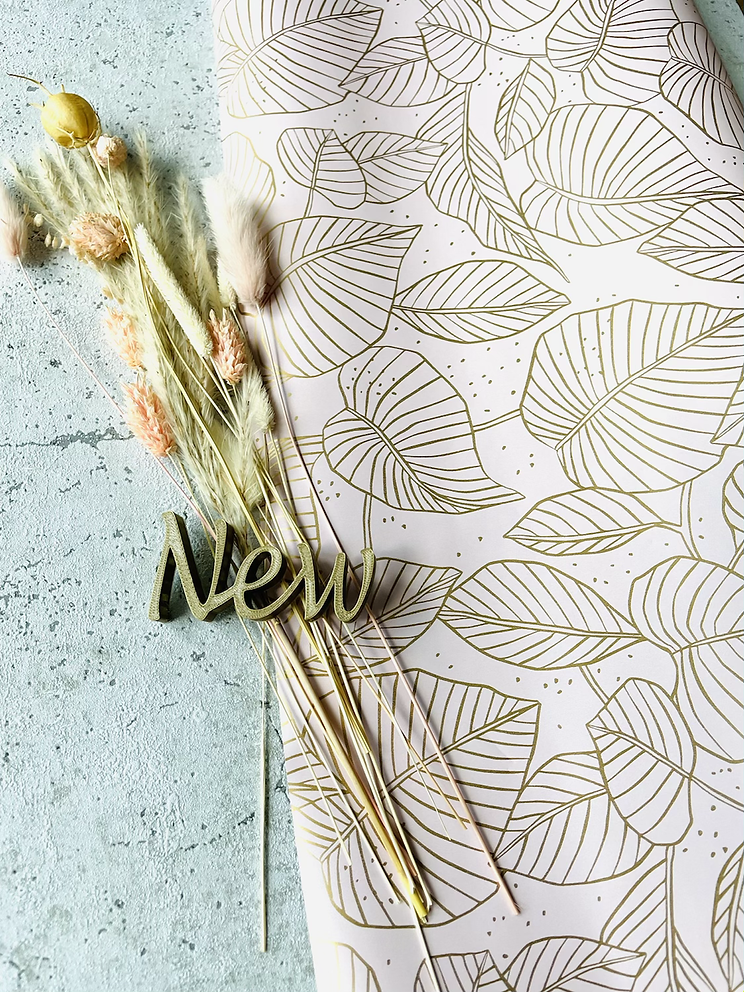 Geschenkpapier  50x300cm Zartrosa•Gold