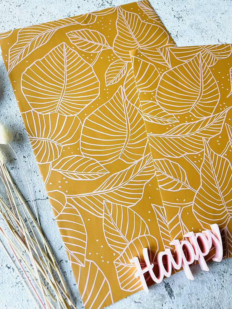 Papier Taschen Senfgelb Blätter 10 Stk