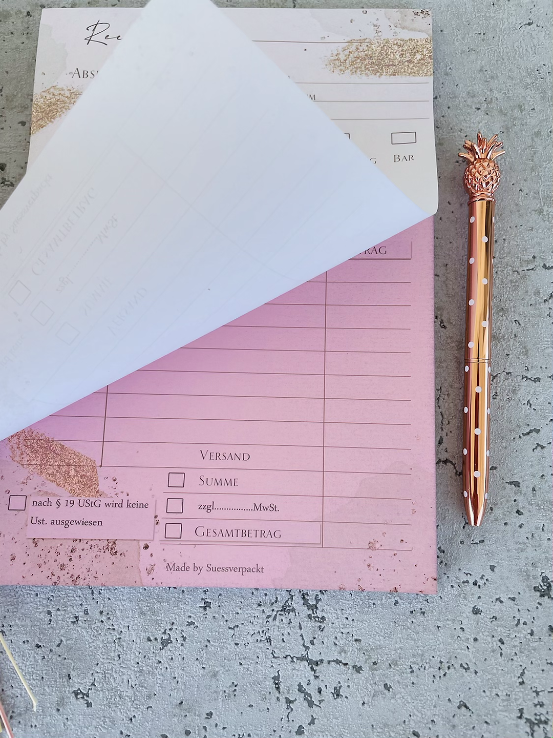 Rechnungsblock A5 Golddesign