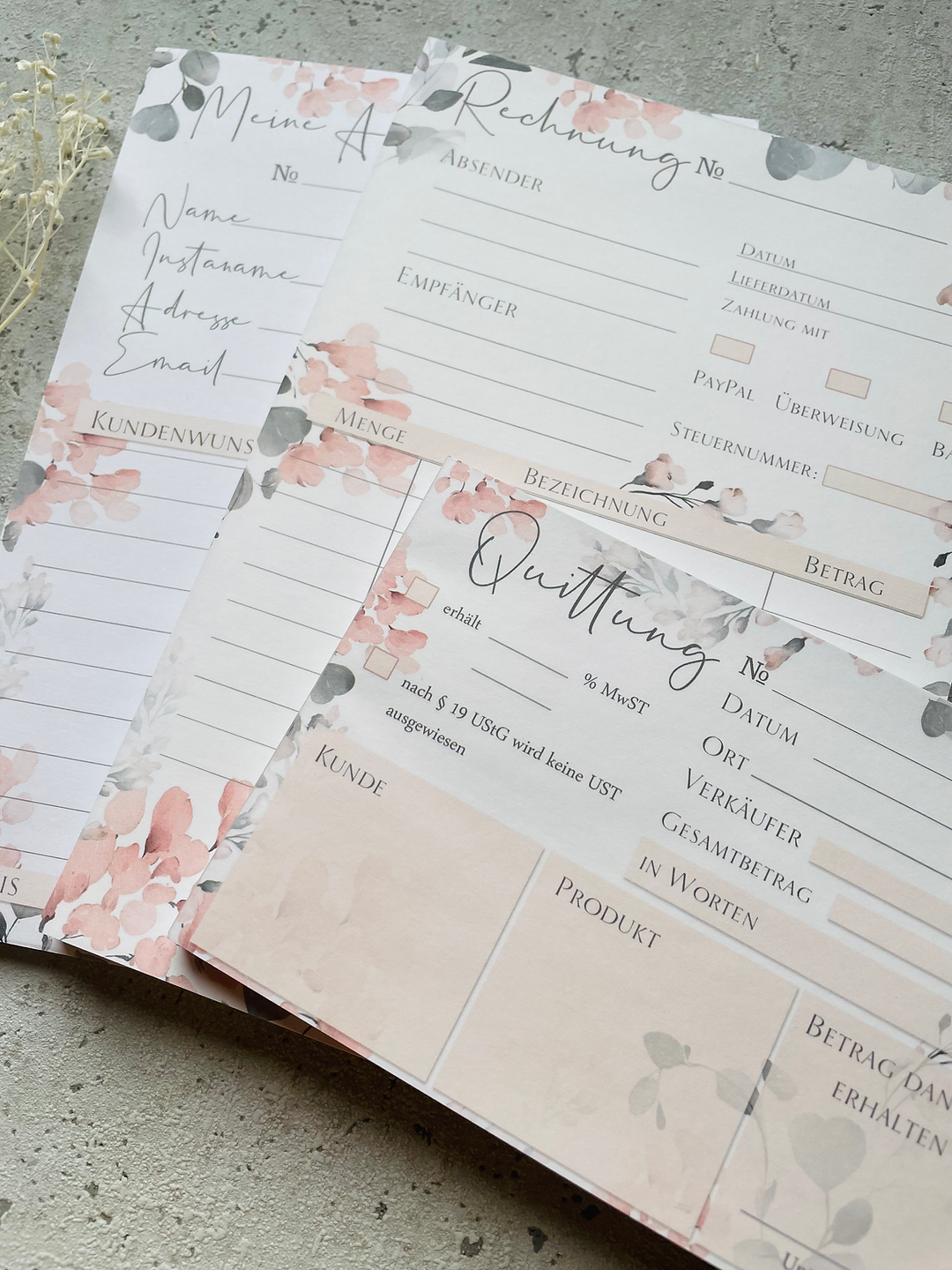 Grosses Business SET Rechnungsblock•Quittungsblock•Auftragsblock