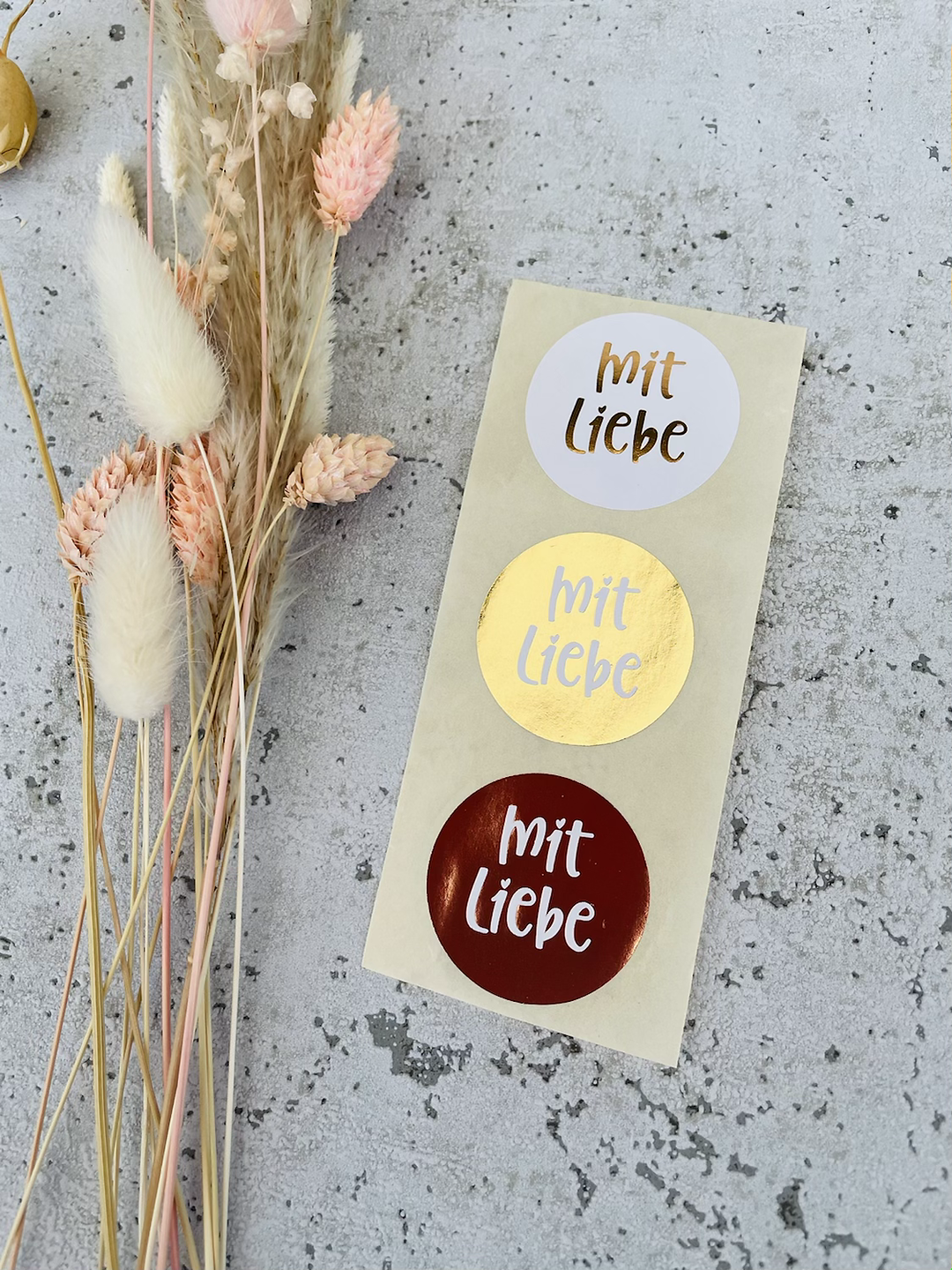 Sticker •mit Liebe Gold• 10 Stk.