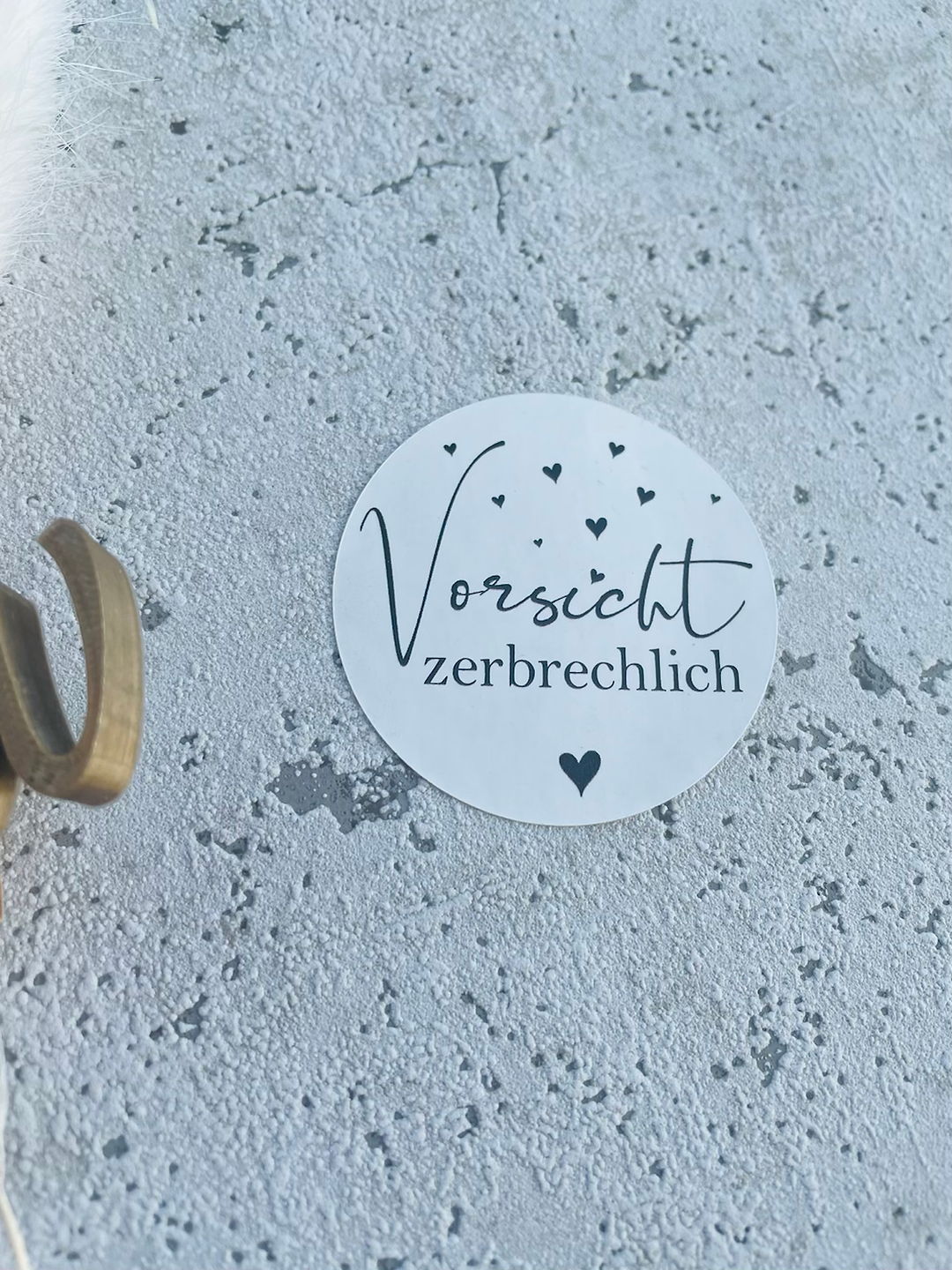 Sticker •Vorsicht zerbrechlich Weiß • 10 Stk.