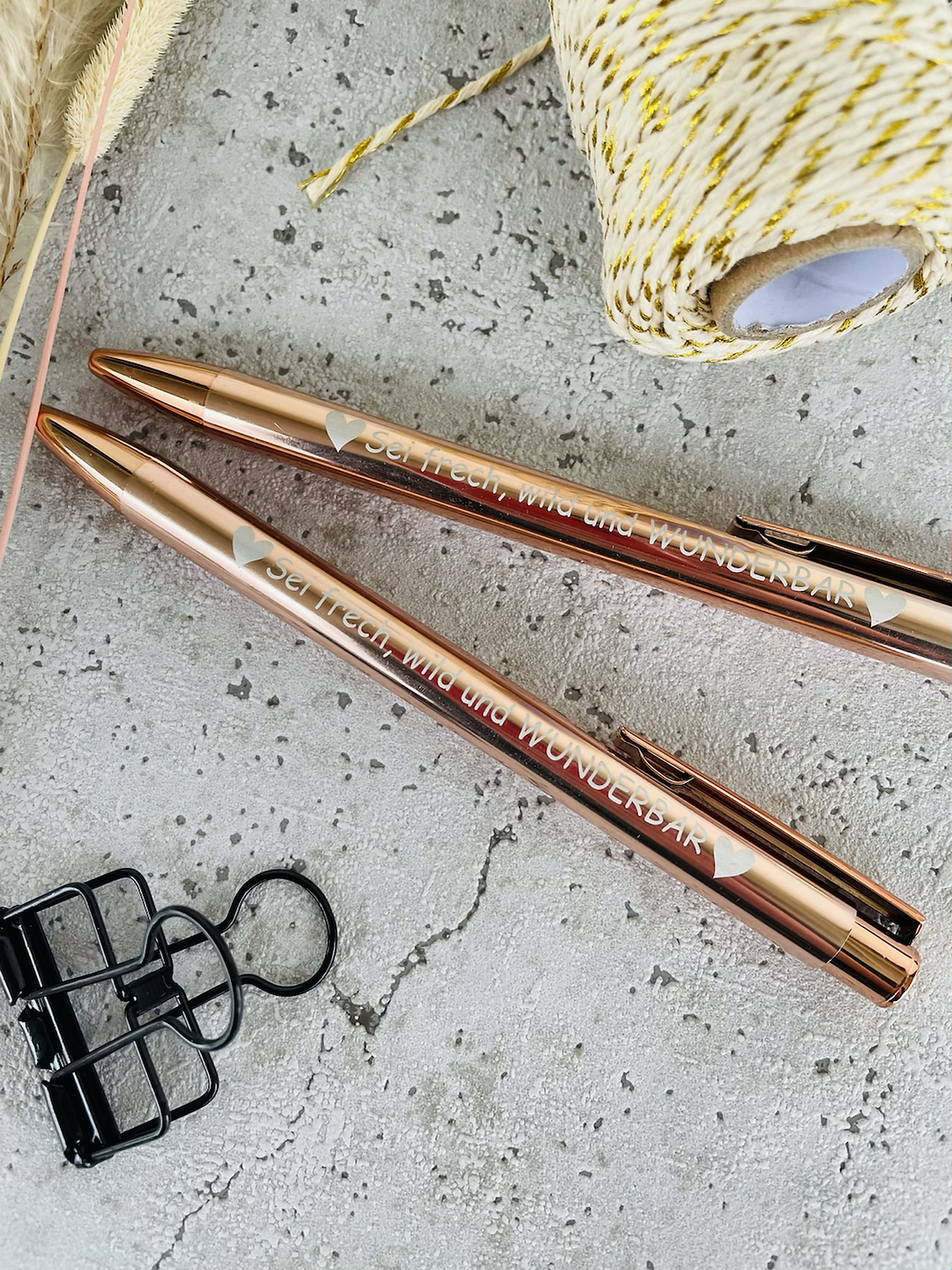Kugelschreiber Rosegold mit Aufdruck