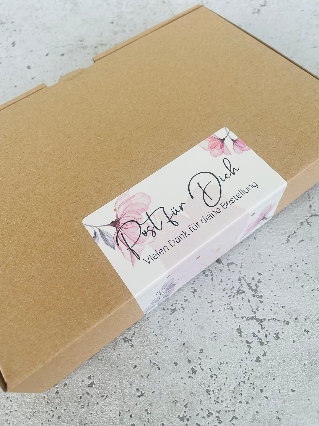 Packing Aufkleber im Aquarell Blumen Design