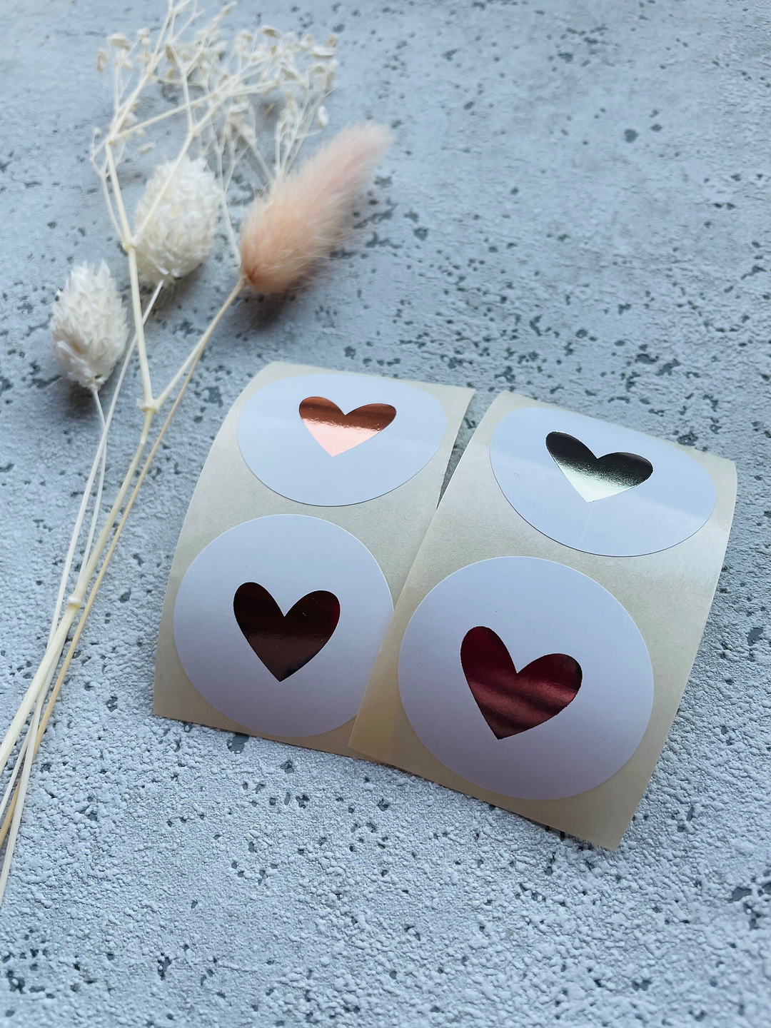 Sticker •Herz Roségold / Silber •  10 Stk.