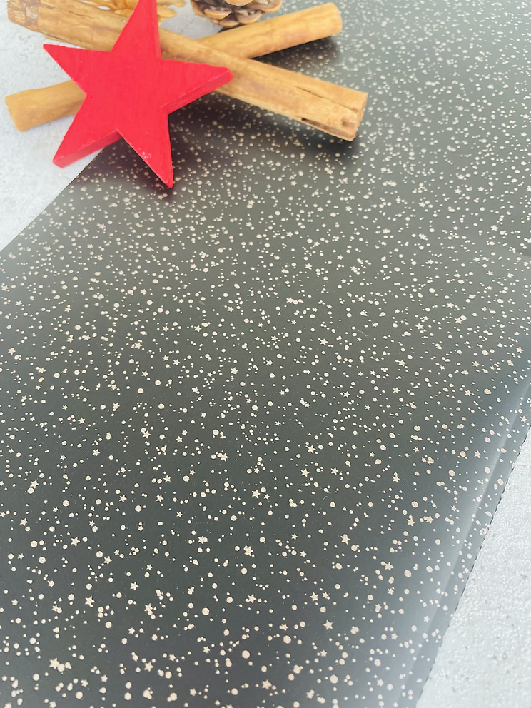 Geschenkpapier 50cm x 3 m •black stars•