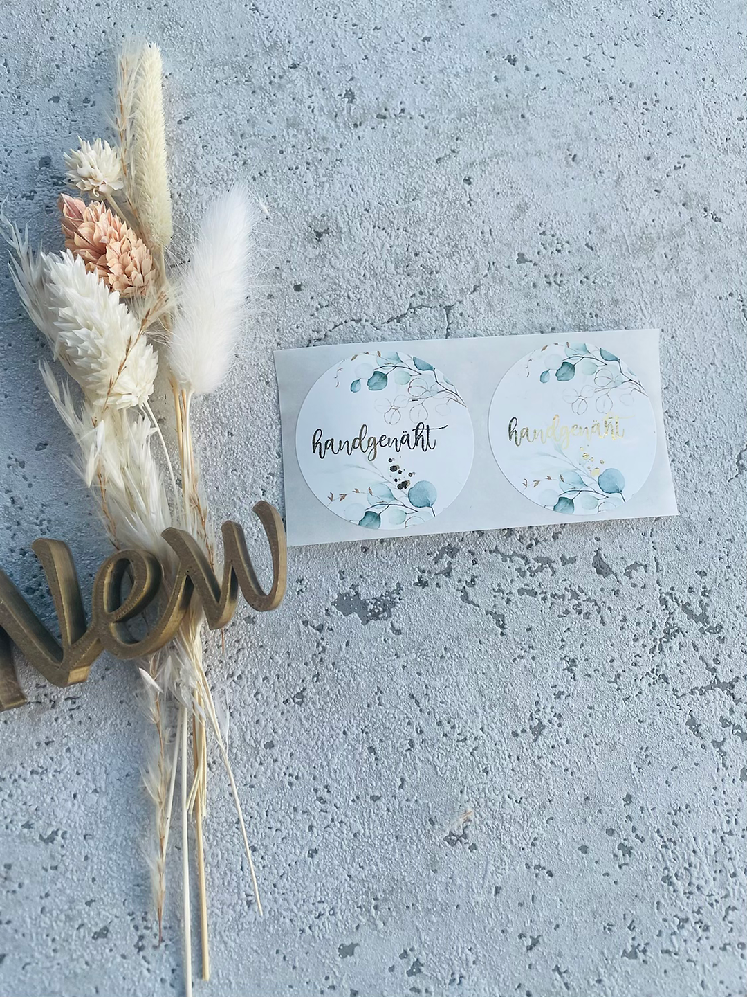 Sticker •handgenäht • gold• 10 Stk.