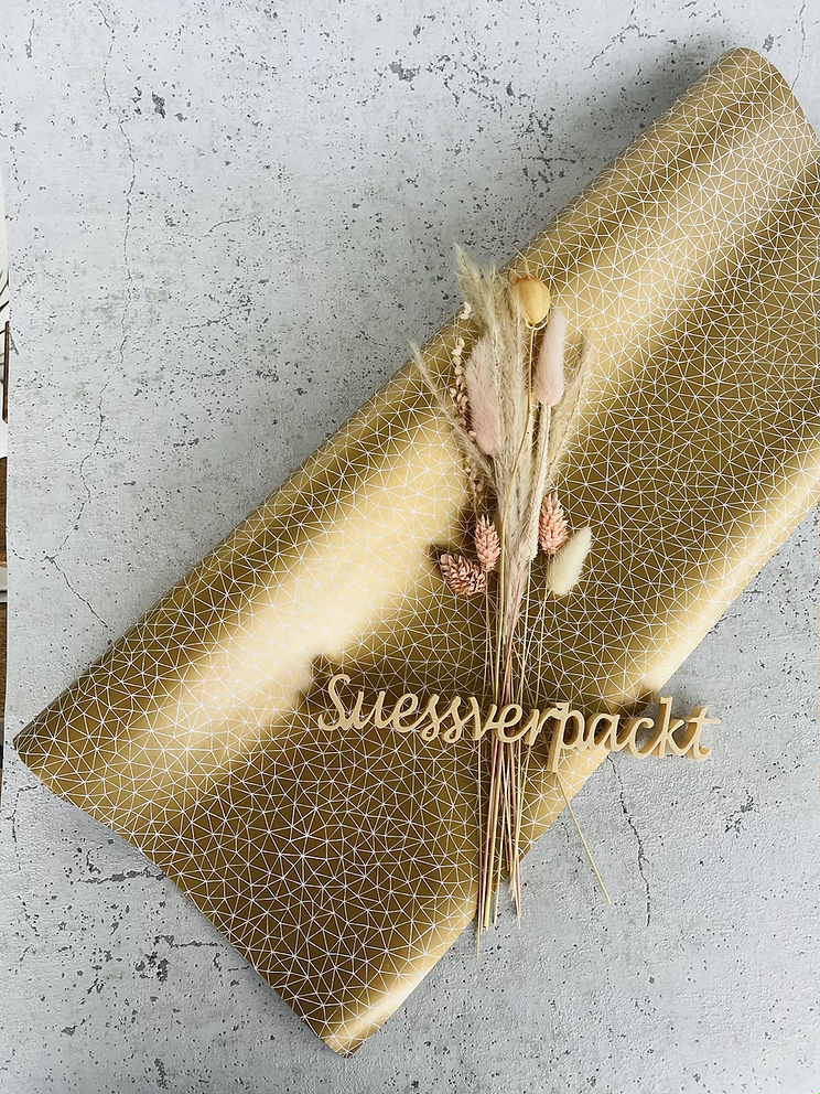 Geschenkpapier 50x300cm Kraftpapier gold