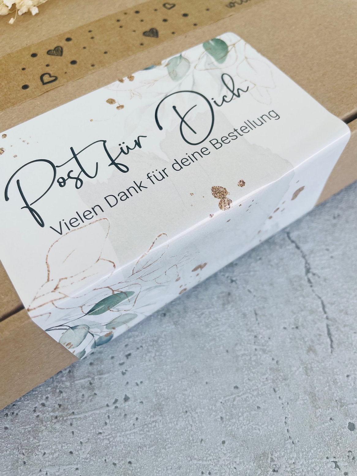 Packing Aufkleber im Aquarell Eukalyptus Design