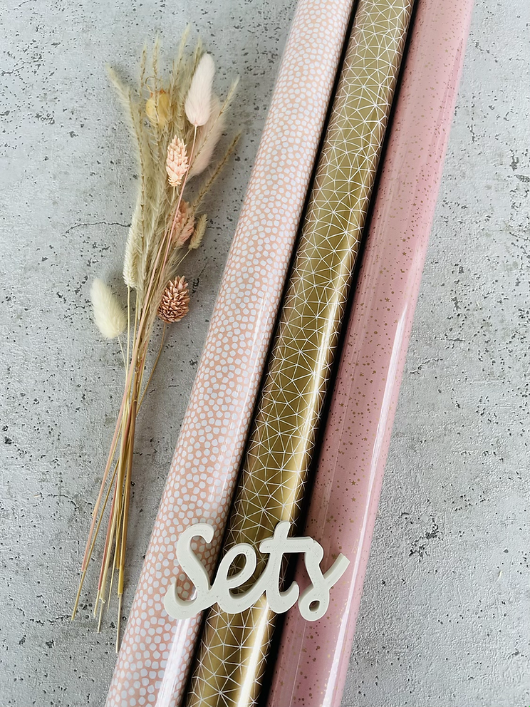 SET 3xGeschenkpapier  50x300cm Kraftpapier