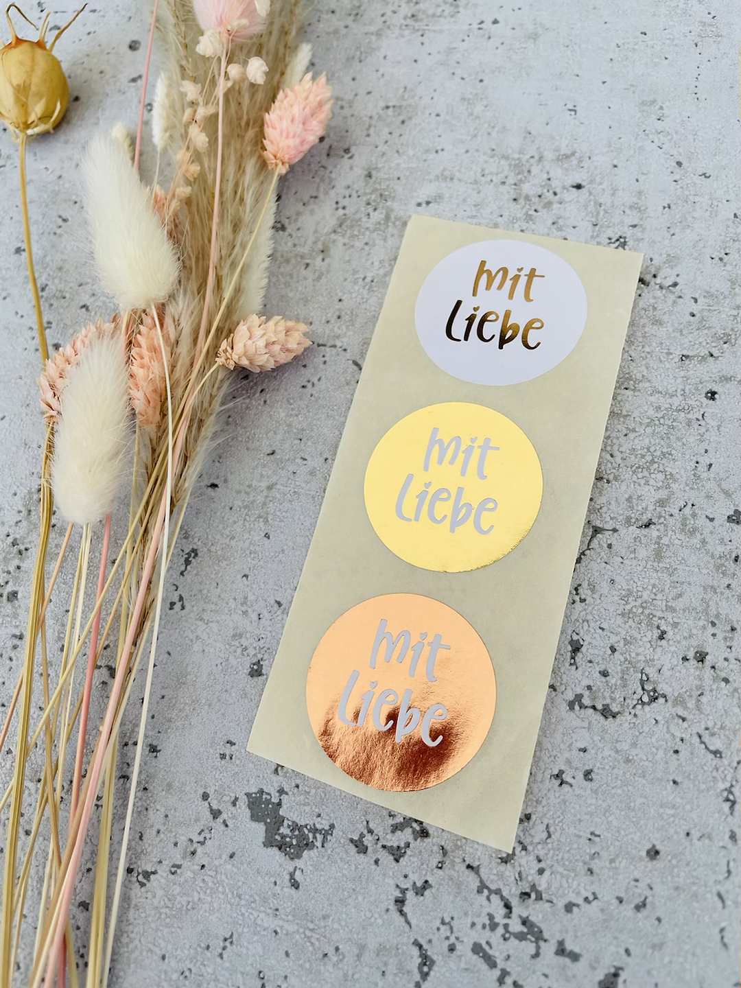 Sticker •mit Liebe Gold• 10 Stk.