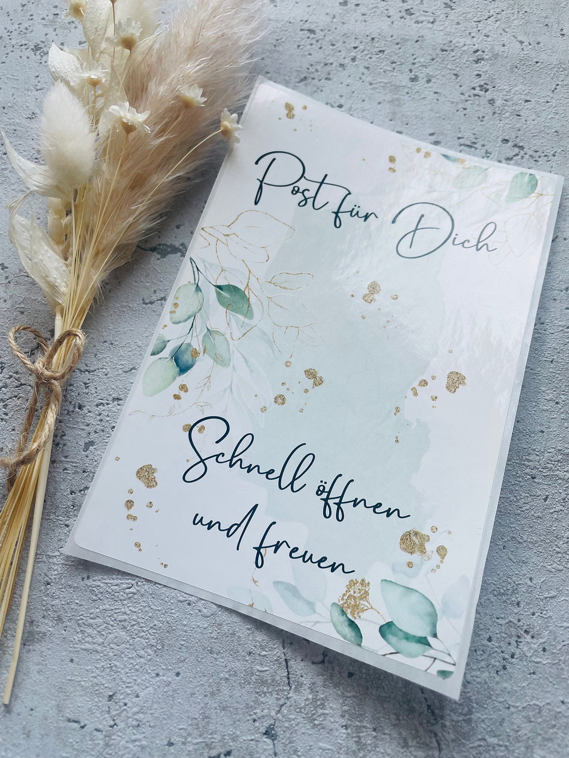 Packing Aufkleber im Aquarell Eukalyptus Design ( ohne vielen Dank für Bestell.)