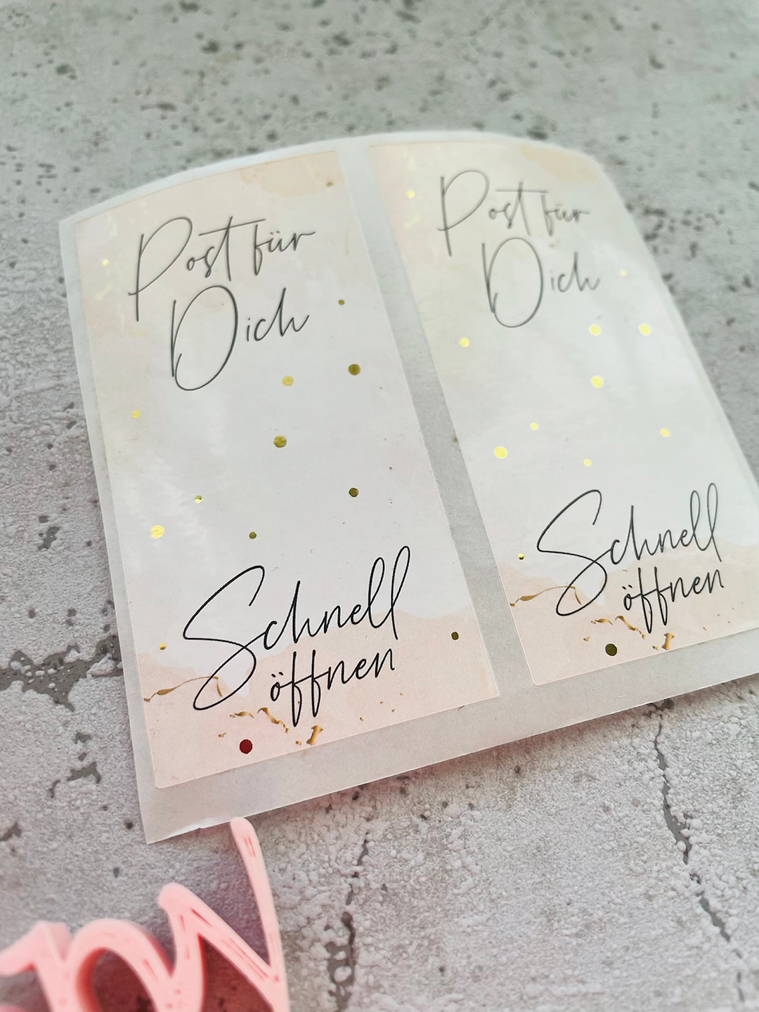 Sticker •Post für dich • beige/gold• 10 Stk.
