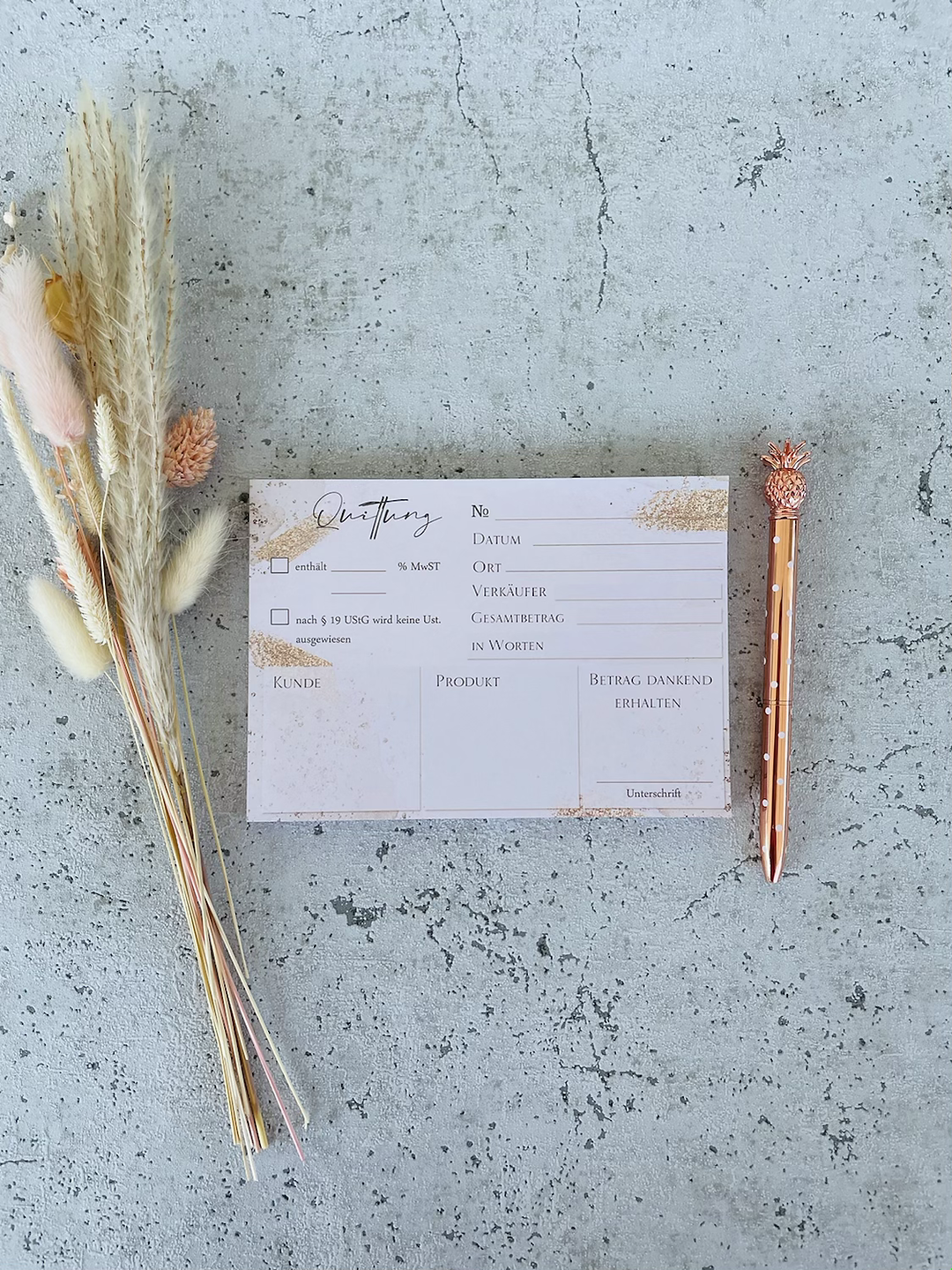 Quittungsblock A6 Golddesign