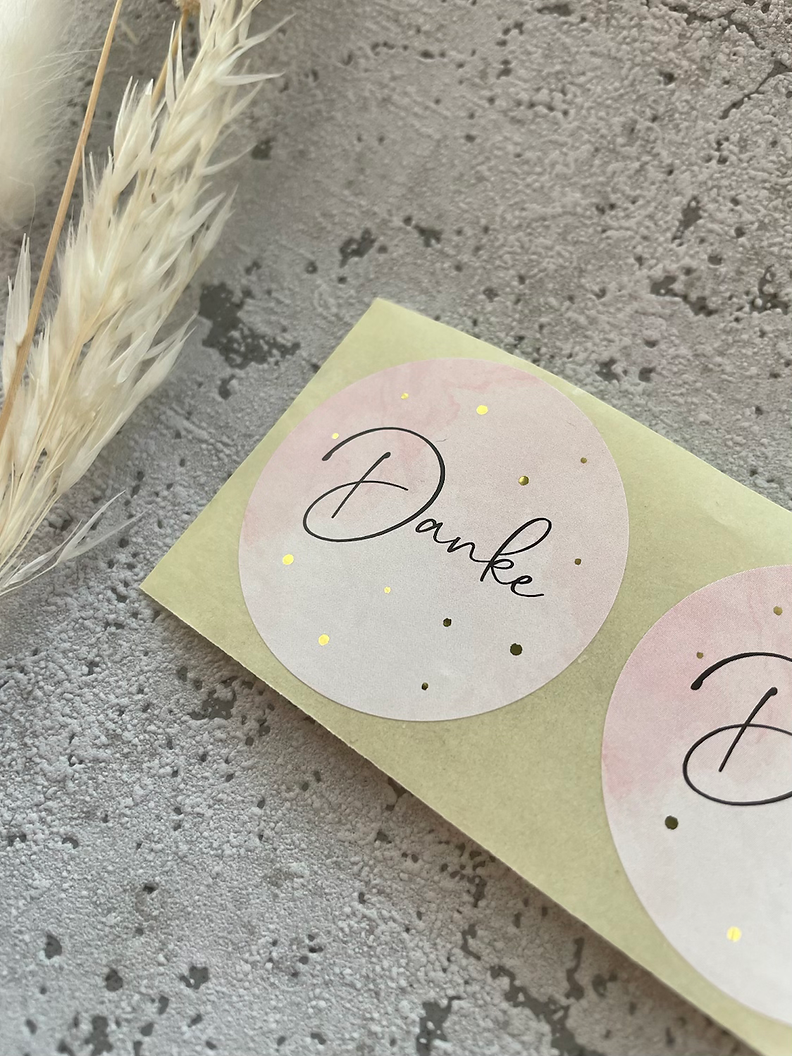 Sticker • danke • rosa /gold• 10 Stk.