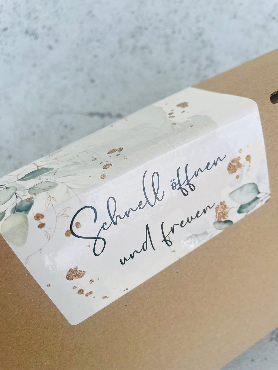 Packing Aufkleber im Aquarell Eukalyptus Design