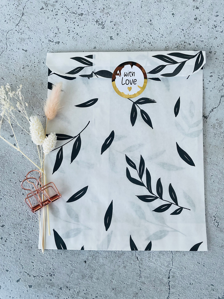 Papier Taschen  •Zweige schwarz• 10 Stk