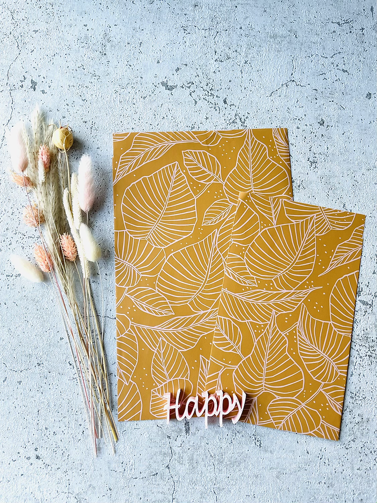 Papier Taschen Senfgelb Blätter 10 Stk