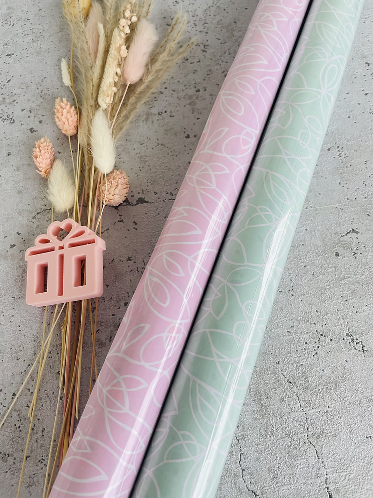 SET 2 x Geschenkpapier  50x300cm Kraftpapier