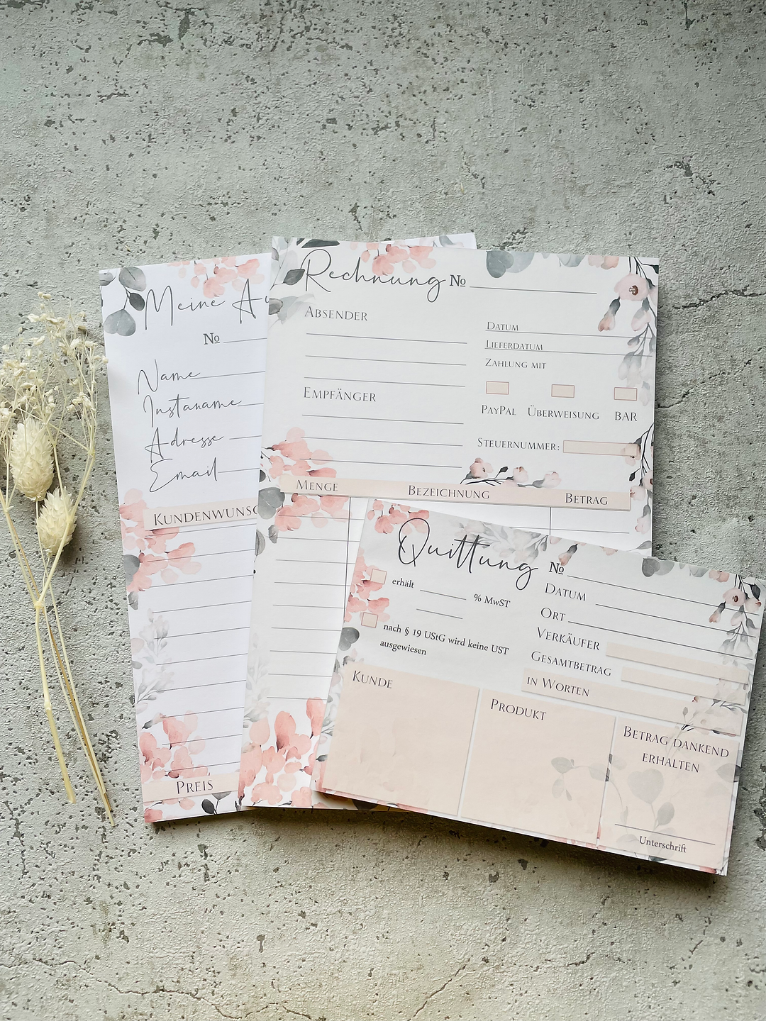 Grosses Business SET Rechnungsblock•Quittungsblock•Auftragsblock