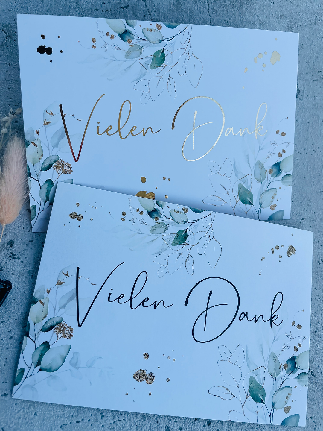 Karten  •VielenDank• mit Goldveredlung oder ohne