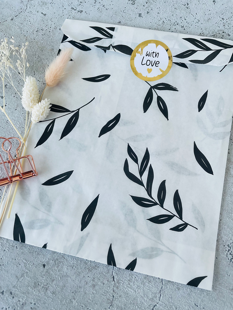 Papier Taschen  •Zweige schwarz• 10 Stk