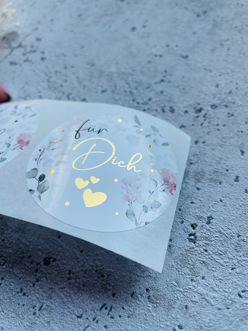 Sticker • für dich  • Aquarell Flowers • 10 Stk. Eigenproduktion